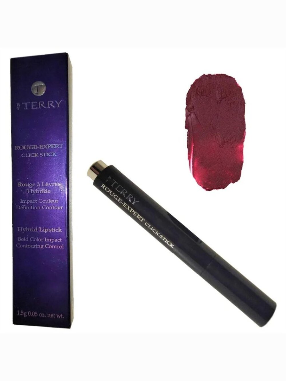 By Terry Rouge Expert Click Stick Hybrid Lipstick 25 Dark Purple 1.5 g / 0.05 oz